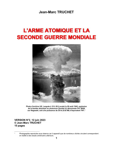 ARTICLE - LA BOMBE ATOMIQUE